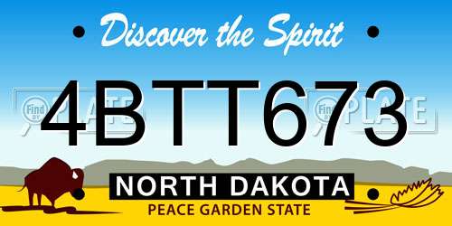 4BTT673 North Dakota License Plate
