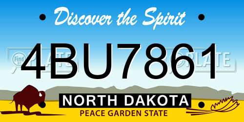 4BU7861 North Dakota License Plate