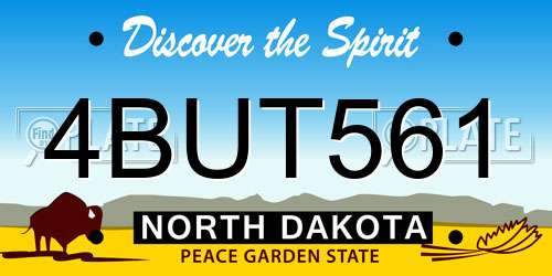 4BUT561 North Dakota License Plate