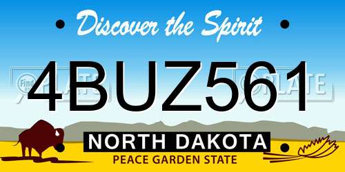 4BUZ561 North Dakota License Plate