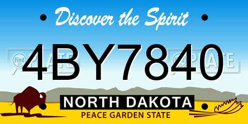 4BY7840 North Dakota License Plate