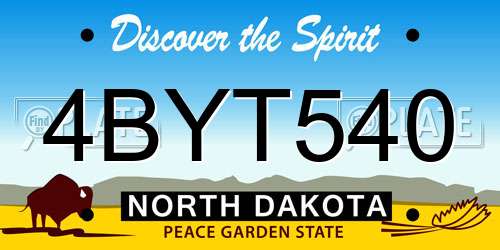 4BYT540 North Dakota License Plate