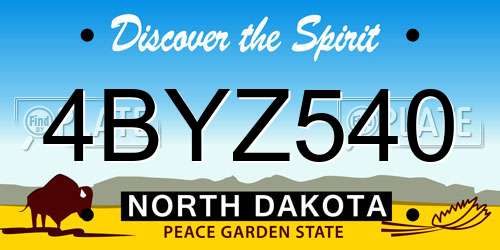 4BYZ540 North Dakota License Plate