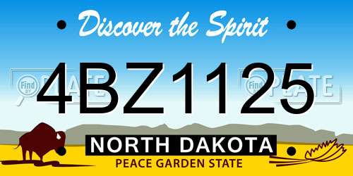 4BZ1125 North Dakota License Plate