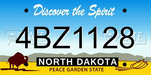 4BZ1128 North Dakota License Plate