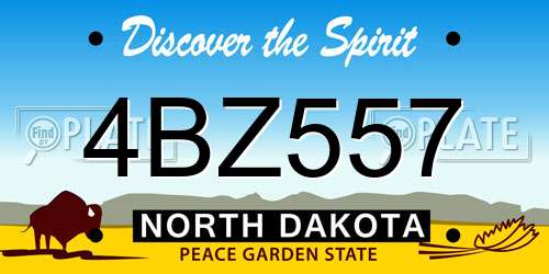 4BZ557 North Dakota License Plate