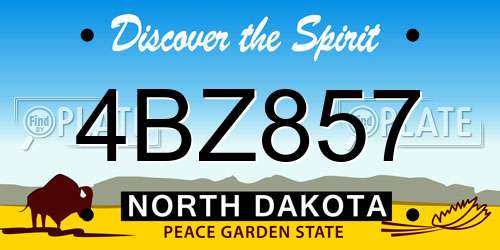 4BZ857 North Dakota License Plate