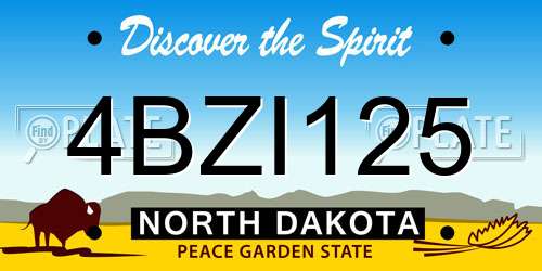 4BZI125 North Dakota License Plate