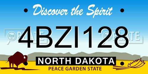 4BZI128 North Dakota License Plate