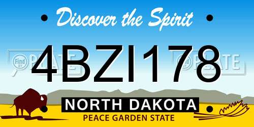 4BZI178 North Dakota License Plate