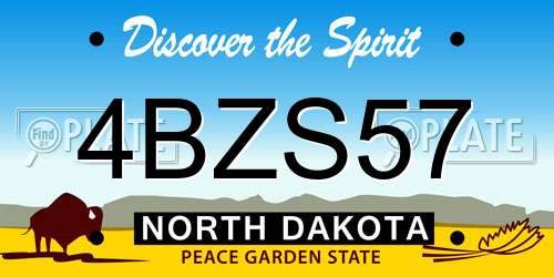 4BZS57 North Dakota License Plate