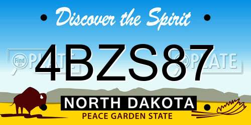 4BZS87 North Dakota License Plate