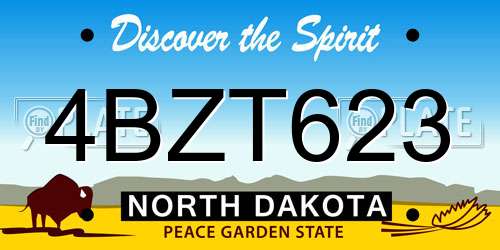 4BZT623 North Dakota License Plate