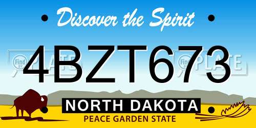 4BZT673 North Dakota License Plate