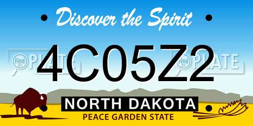 4C05Z2 North Dakota License Plate