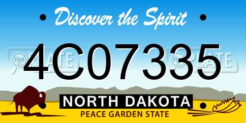 4C07335 North Dakota License Plate