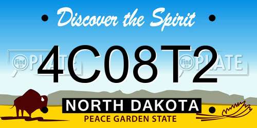4C08T2 North Dakota License Plate