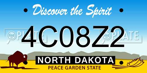 4C08Z2 North Dakota License Plate