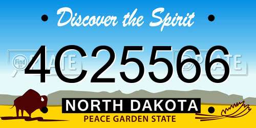 4C25566 North Dakota License Plate