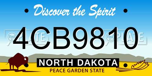 4CB9810 North Dakota License Plate