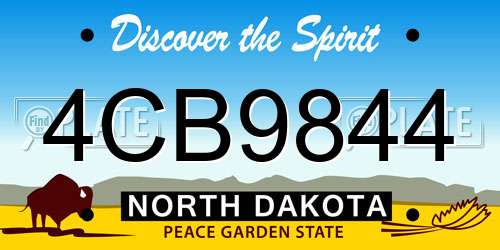 4CB9844 North Dakota License Plate