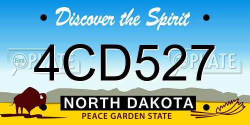 4CD527 North Dakota License Plate