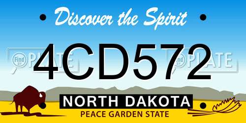 4CD572 North Dakota License Plate