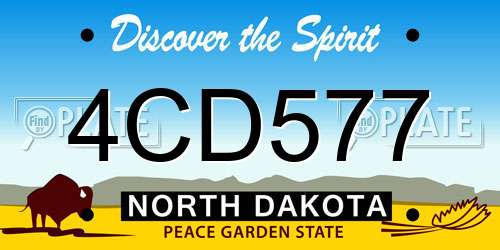 4CD577 North Dakota License Plate