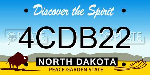 4CDB22 North Dakota License Plate
