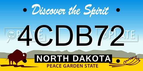 4CDB72 North Dakota License Plate