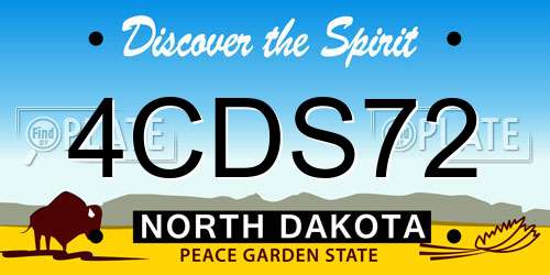 4CDS72 North Dakota License Plate