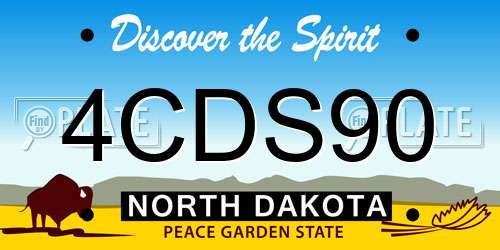 4CDS90 North Dakota License Plate