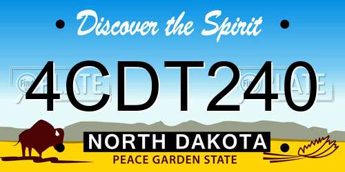 4CDT240 North Dakota License Plate