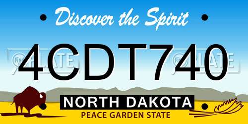 4CDT740 North Dakota License Plate
