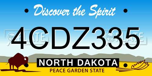 4CDZ335 North Dakota License Plate