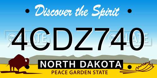 4CDZ740 North Dakota License Plate