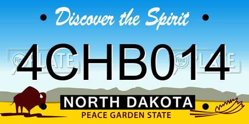 4CHB014 North Dakota License Plate