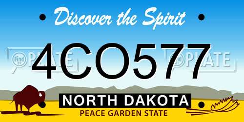 4CO577 North Dakota License Plate