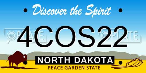 4COS22 North Dakota License Plate