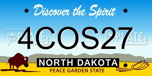 4COS27 North Dakota License Plate
