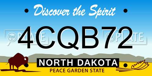 4CQB72 North Dakota License Plate