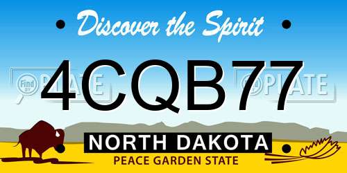 4CQB77 North Dakota License Plate