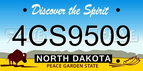 4CS9509 North Dakota License Plate