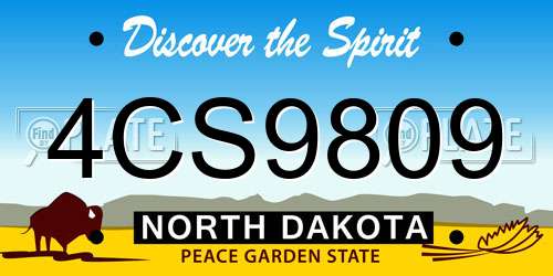 4CS9809 North Dakota License Plate