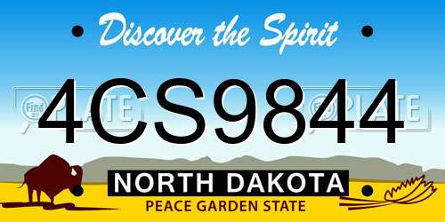 4CS9844 North Dakota License Plate