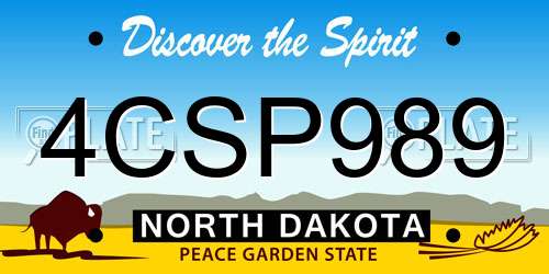 4CSP989 North Dakota License Plate