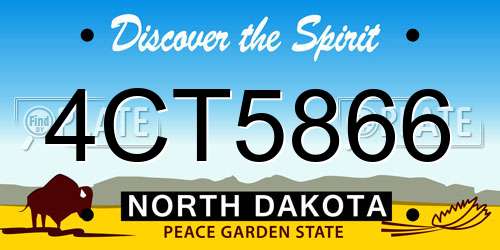 4CT5866 North Dakota License Plate
