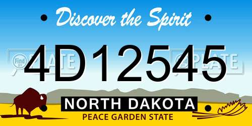 4D12545 North Dakota License Plate