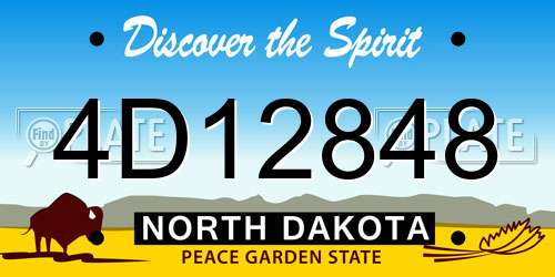 4D12848 North Dakota License Plate