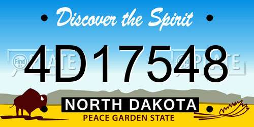 4D17548 North Dakota License Plate